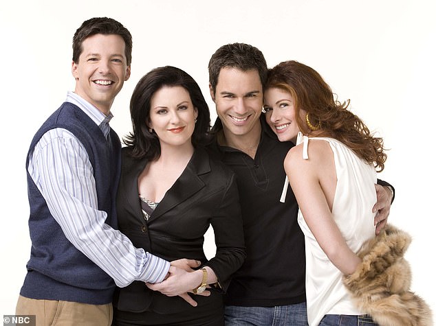 The actor, 54, suffers from atrial fibrillation – commonly called 'AFib' – a common but serious heart condition that causes an abnormal heartbeat; seen with Will & Grace co-stars Megan Mullally, Eric McCormack and Debra Messing in 2004