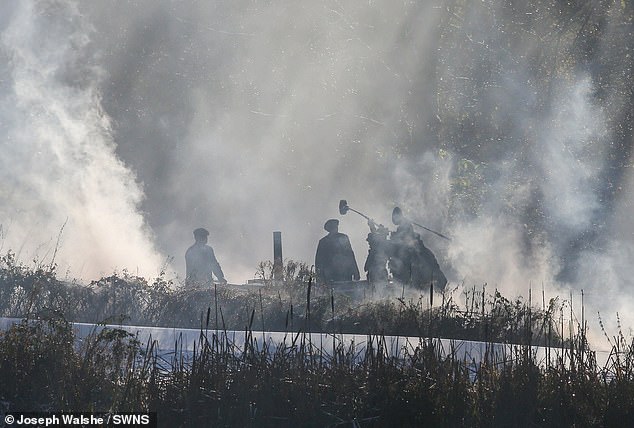 Steam and smoke rose from the water, creating the dirty industrial atmosphere made famous on the hit show.