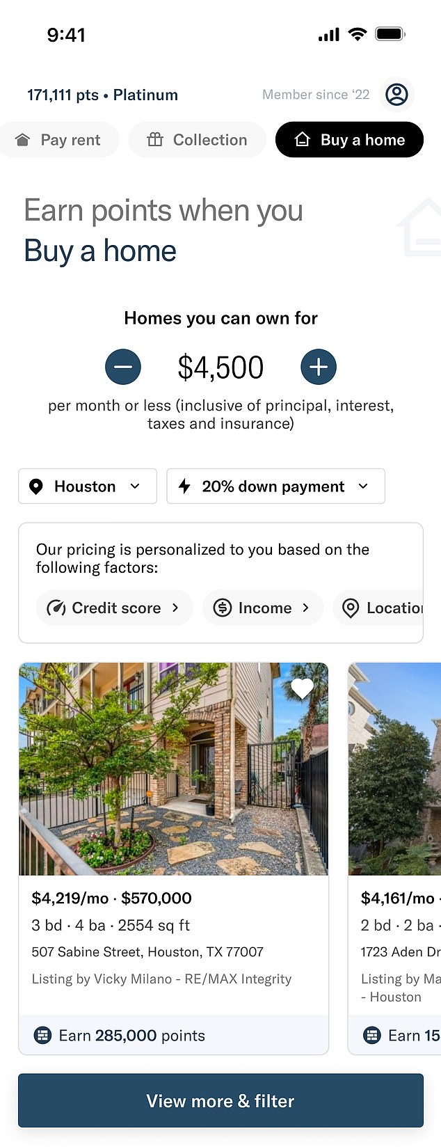 As part of the expansion, Bilt has also launched a “buy a house” tool that allows renters to see what kind of home they can afford based on the amount they currently pay per month.