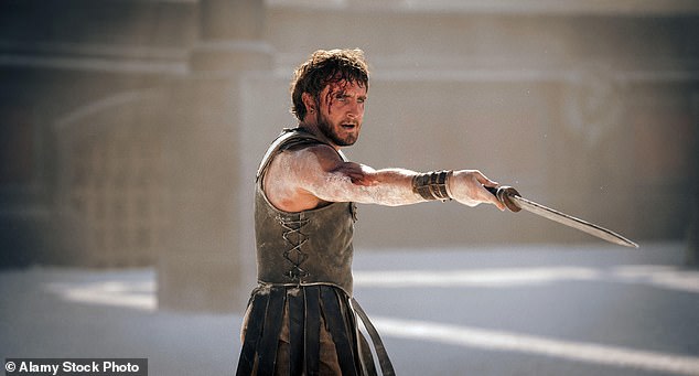 Above, Paul Mescal in Gladiator 2, which opens in UK cinemas this week.