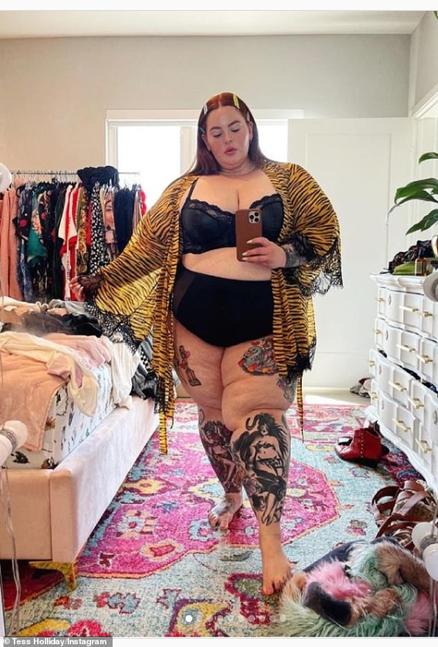 Tess Holliday, 35, a model and influencer, has openly shared her struggles with weight and an eating disorder online.