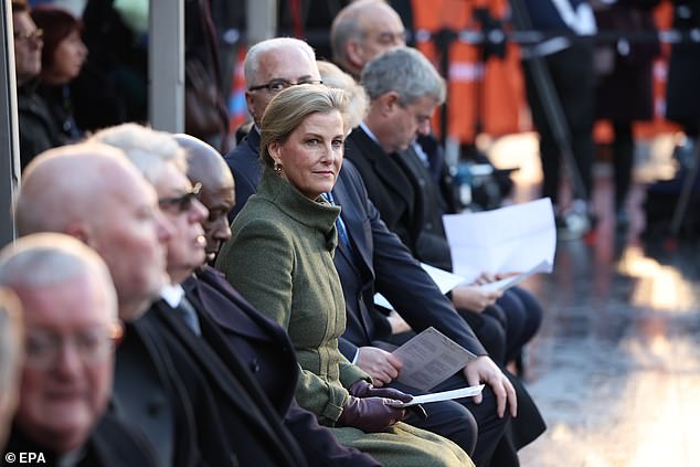 Sophie was seen sitting calmly during the service, which marked the 50th anniversary of the Birmingham pub bombings.