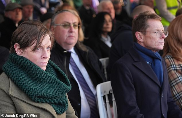 Former West Midlands Mayor Andy Street and Jess Phillips pictured during a memorial service at 1000 Trades Square