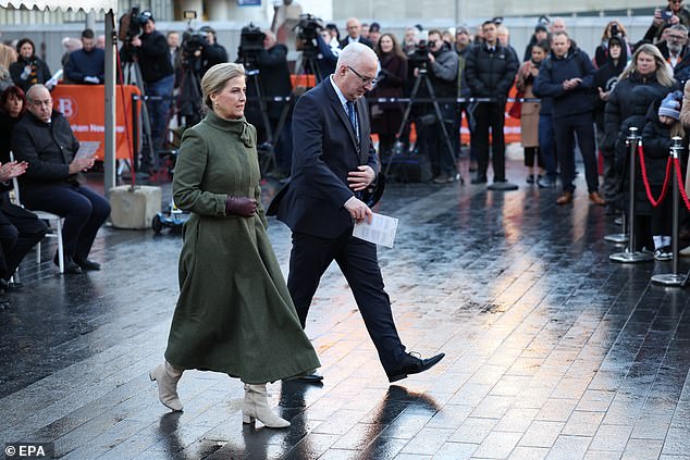 Sophie bundled up and attended today's event, which commemorated the 1974 tragedy.