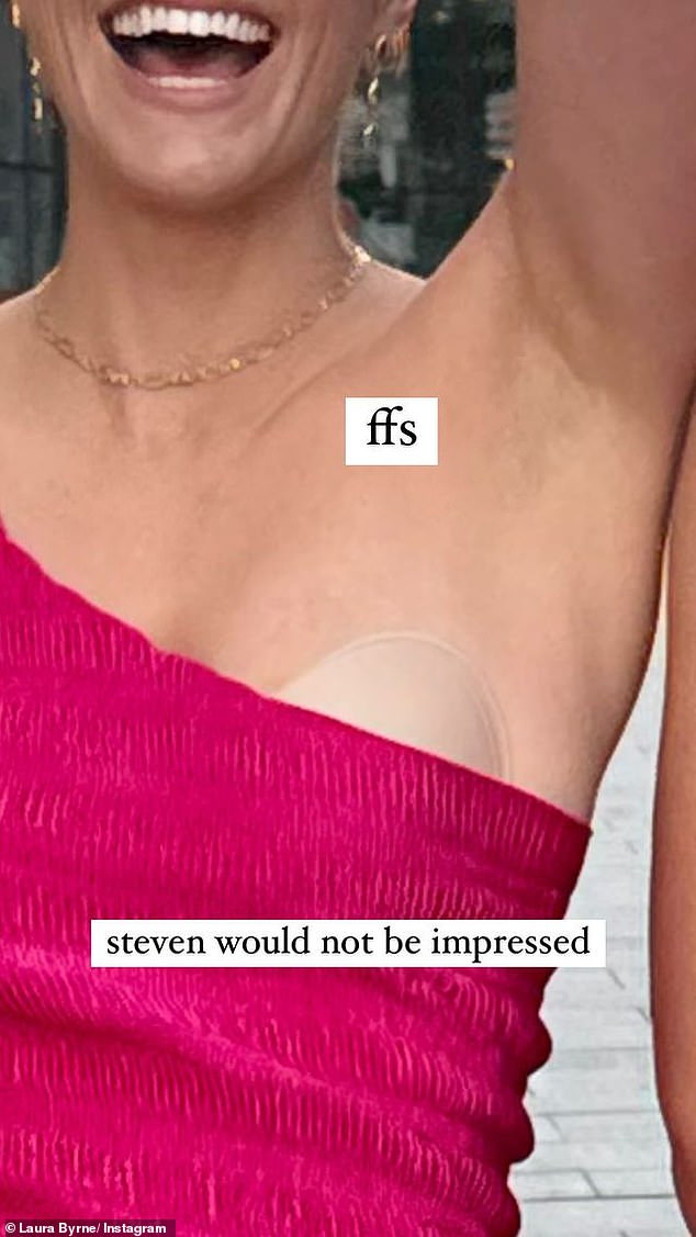 But the wholesome image was ruined when the former Bachelor star's adhesive bra was completely exposed.