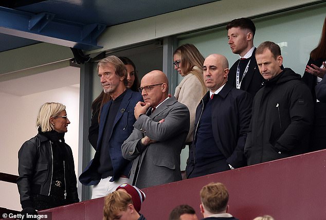 United's football structure (pictured left to right: Sir Jim Ratcliffe, Sir Dave Brailsford, Omar Berrada and Dan Ashworth) decided to stick with Ten Hag despite a difficult 2023-24 season.