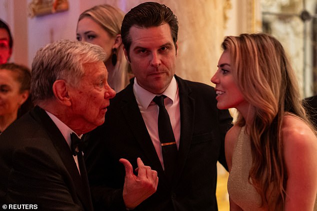 Gaetz last week at Mar-a-Lago during a reception for the America First Policy Institute