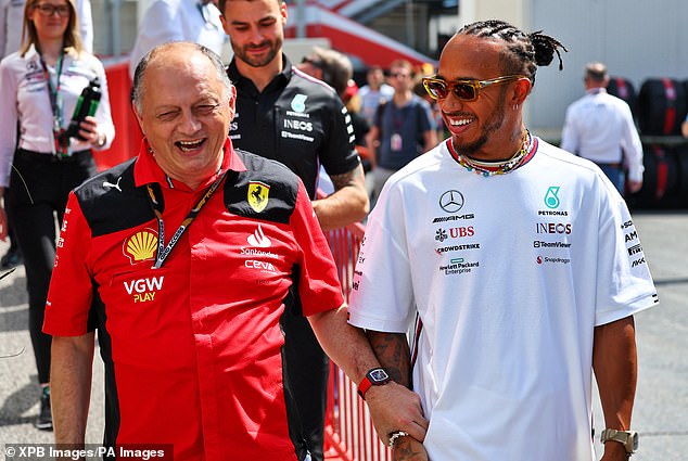 He will soon wear Ferrari red, led by charismatic team boss Fred Vasseur (left)