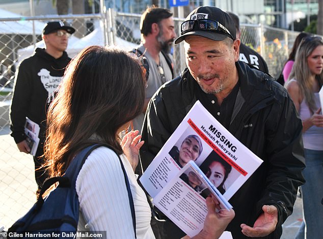 Handing out missing persons flyers to passersby, Hannah's father, Ryan Kobayashi, told DailyMail.com: 'We will do everything we can until we find her. We just have to spread the word about her.”