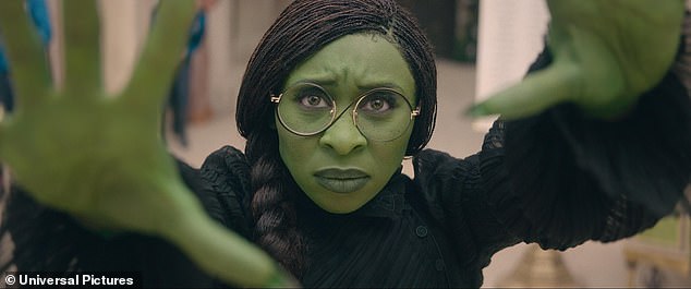 Erivo plays Elphaba, who becomes the Wicked Witch of the West in the Wizard of Oz.