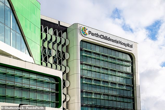 Luca was diagnosed with high-risk neuroblastoma, a rare cancer that develops in nerve tissue, at Perth Children's Hospital (pictured).