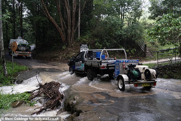 The weather has been so harsh that trees have fallen blocking the road leading to the camp and four-by-four vehicles can be seen struggling through overflowing rivers.