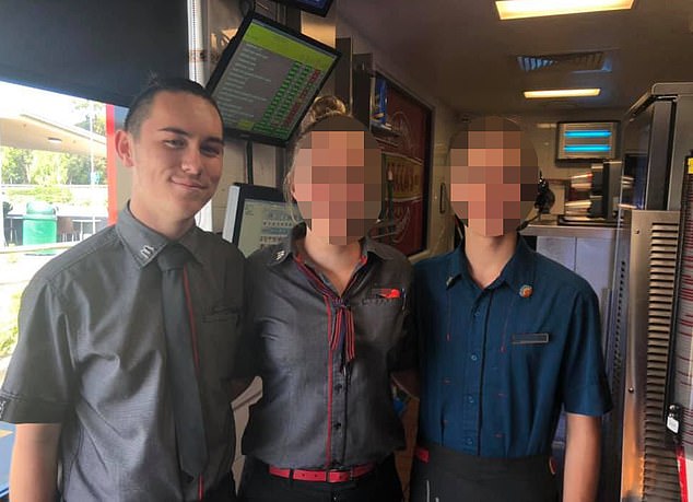 Kay is seen on the left when he introduced himself as a man and worked at a North Shore McDonald's.