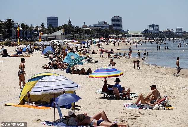 Melbourne will reach 34C on Friday before hitting 36C on Saturday (Port Melbourne Beach file photo)