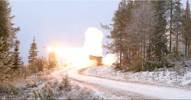 Dramatic video shows projectiles being launched on November 17 during NATO exercises