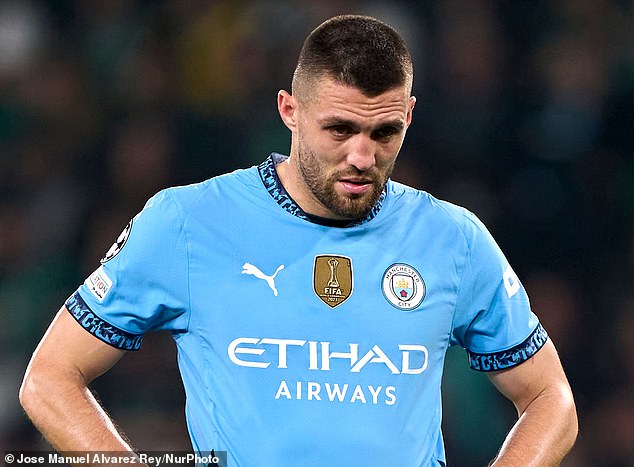 City midfielder Mateo Kovacic out for three weeks to a month