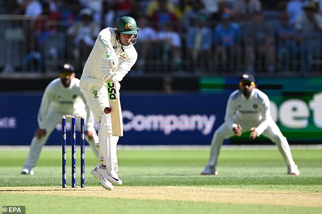 Test debutant Nathan McSweeney was also dismissed lbw, despite scoring 10 runs.