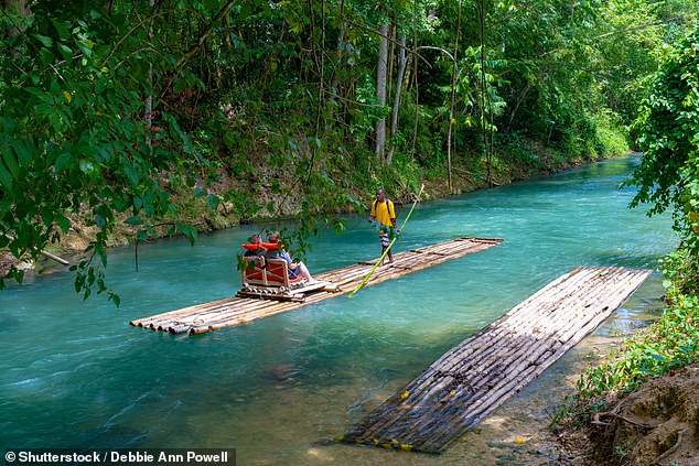 During his stay, Roger (not pictured) visits the Martha Brae River for a trip on a bamboo raft.