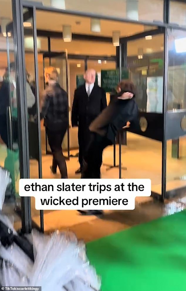 Fans in the crowd captured videos, which were shared on TikTok, of Ethan sitting on the floor after walking the green carpet at the event.