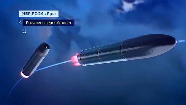 A Russian animation simulates how a Yars intercontinental ballistic missile is deployed