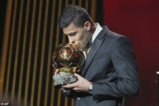 Manchester City's Rodri was announced as the winner of the Ballon d'Or in Paris last month.