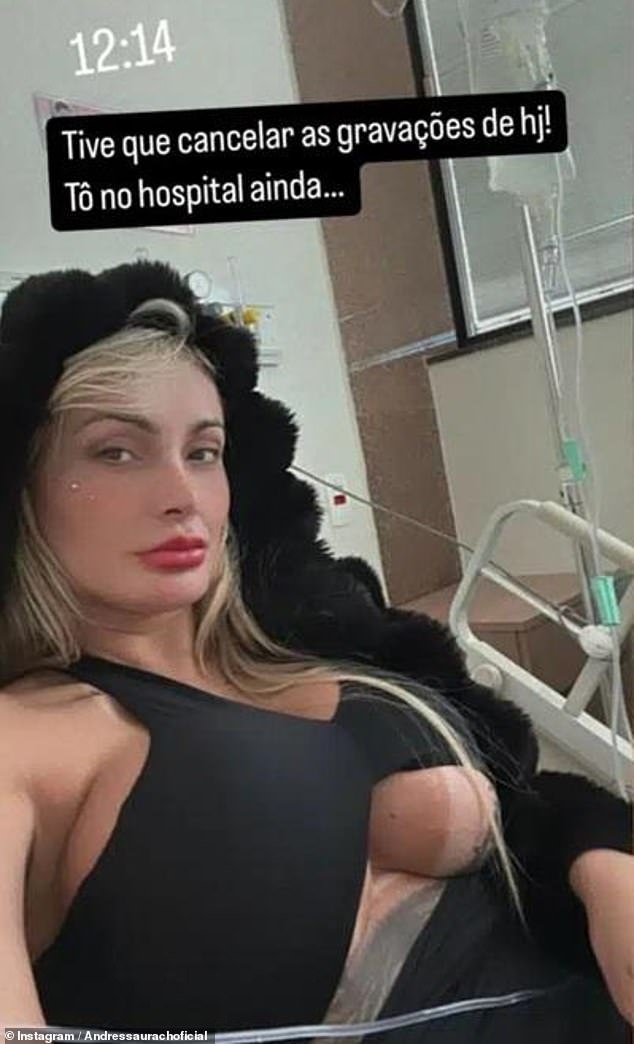 The 37-year-old Brazilian influencer updated her 4.4 million followers on Instagram while she was receiving treatment