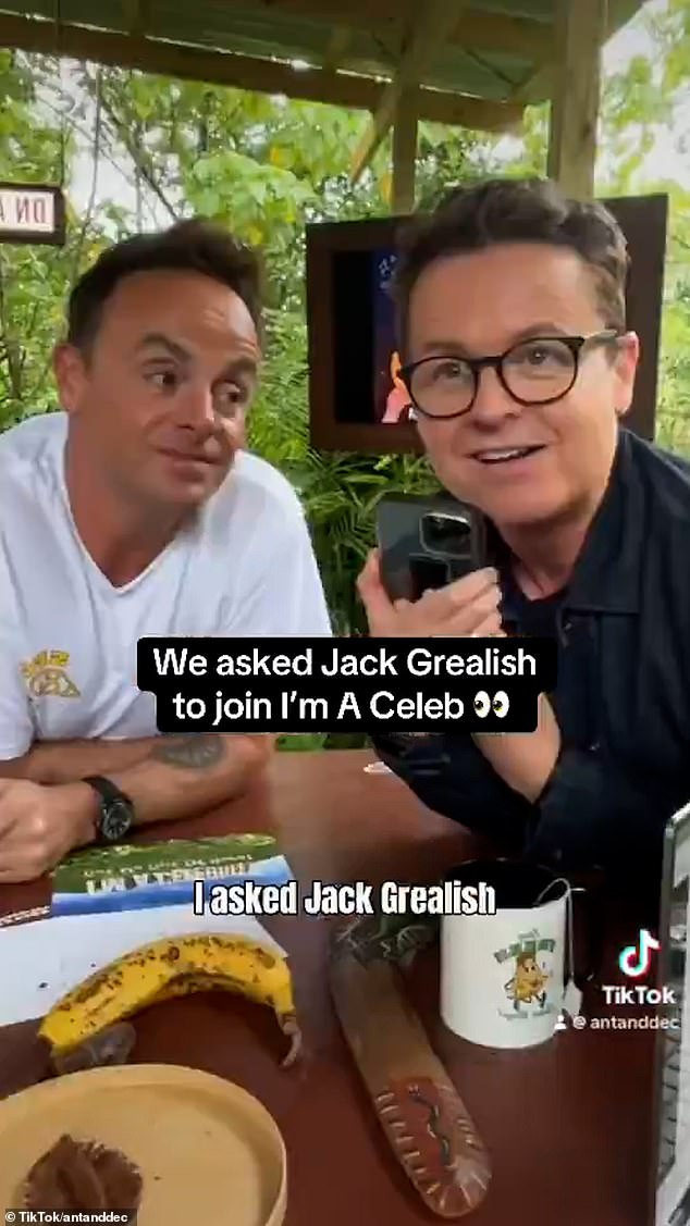 In a video shared on Ant and Dec's official X account, Dec joked: 'Jack Grealish. What do you think about Jack Grealish for next year?