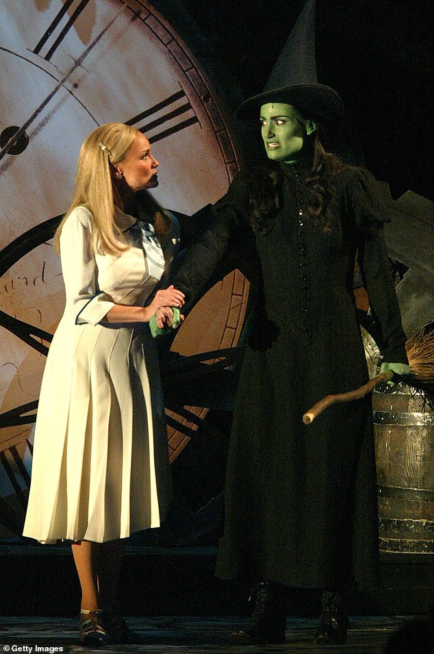 Grande took on the role of Glinda in the film, which was officially released in theaters, while Cynthia Erivo played Elphaba, a character originally played by Idina Menzel; Chenoweth and Menzel seen above in 2004