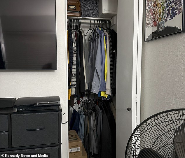 John explained that the closet was too small to be functional, so he decided to convert it into something else.