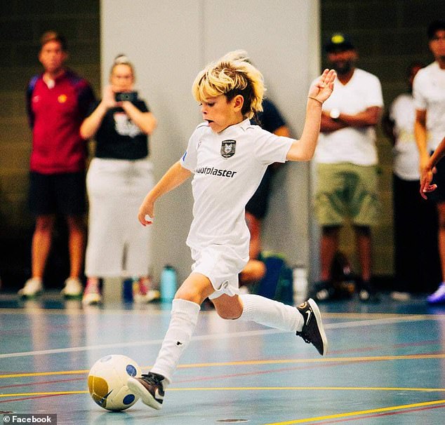 Joshua (pictured) was due to take part in a football tournament in Bali with his team, Cockburn Wolves Futsal Club, a local team based in Perth, on Saturday.