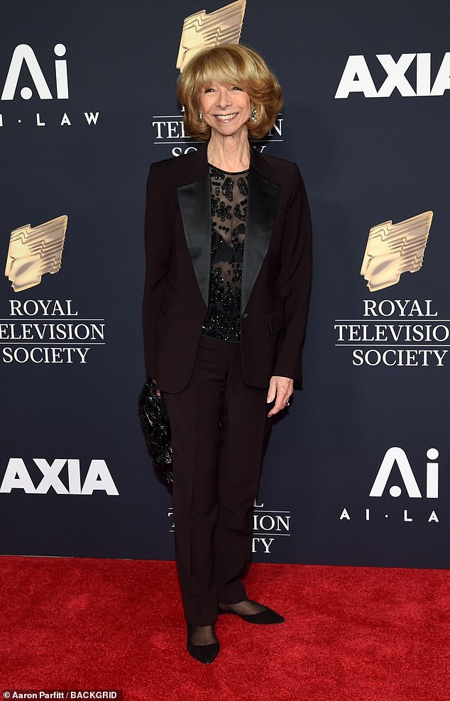 Another Corrie star who stood out was Helen Worth, who plays Gail Platt, as she donned a black satin gown.