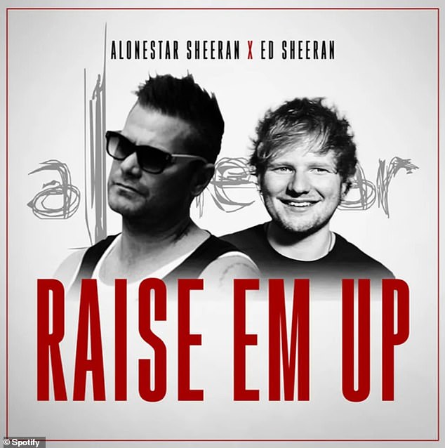 EARLIER: Aspiring rapper Jethro, 42, known by his stage name Alonestar, had planned the cover of Raise Em Up to be of him and Ed, 33 (pictured), named after Ed.