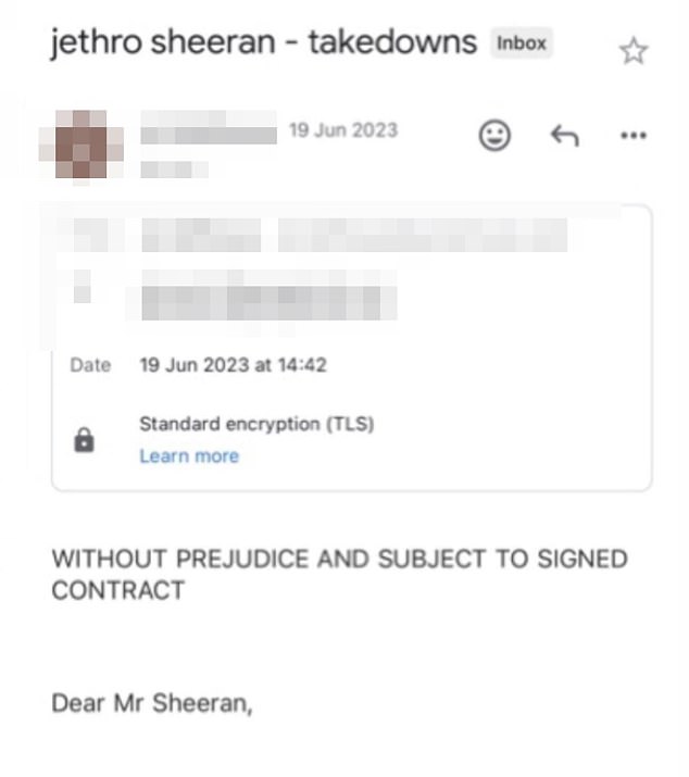 Jethro has shared several emails from Warner Music.