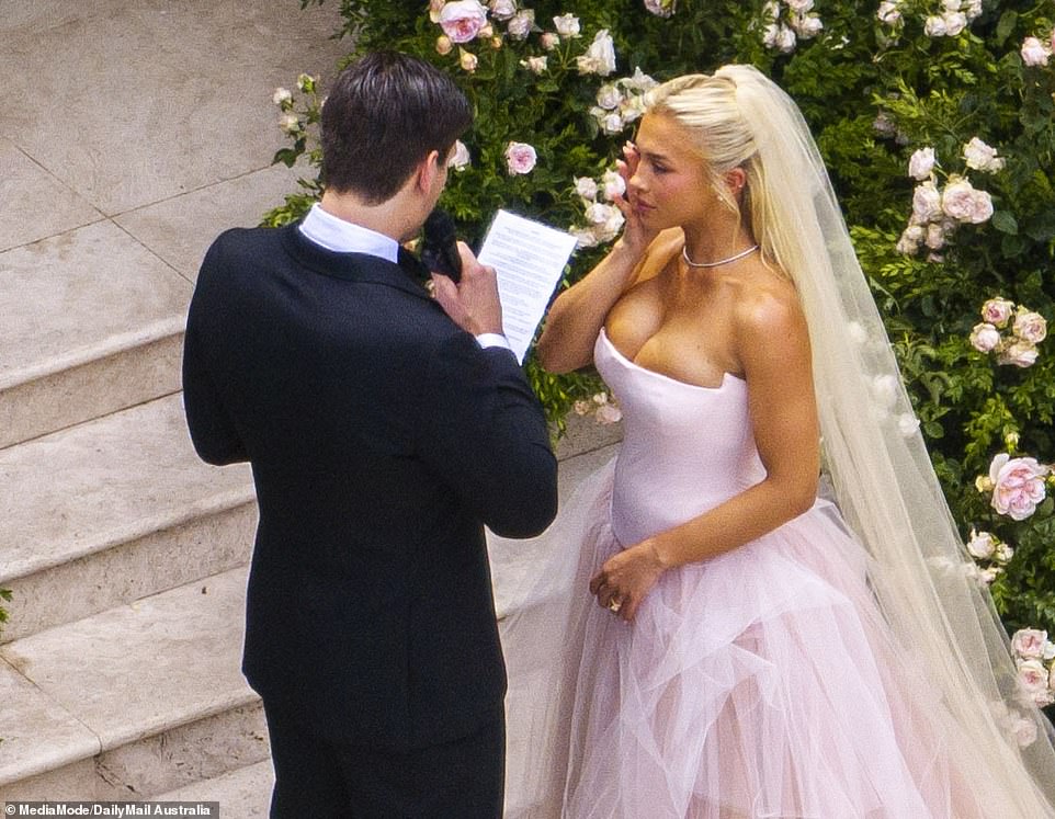 Tammy became emotional and burst into tears as the couple exchanged vows and said: 