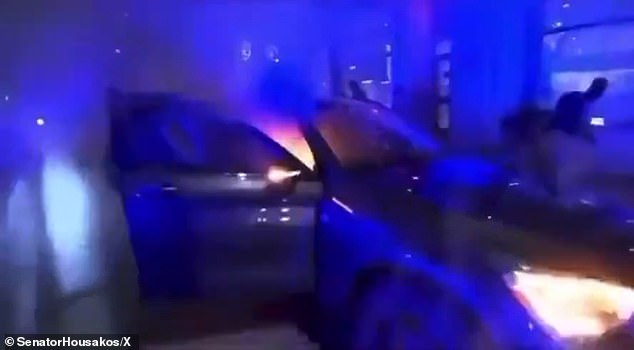 Parked cars were broken into and set on fire in downtown Montreal