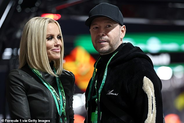 Jenny McCarthy and her husband Donnie Wahlberg are photographed in Sin City on Friday night.