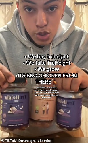 In a video from the supplement company advertising the growth gummies, a teenager is seen lining up the vitamins with the caption 