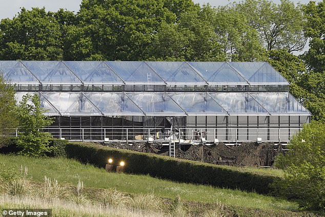 The glass marquee in Bucklebury, Berkshire, where Pippa's wedding reception was held.