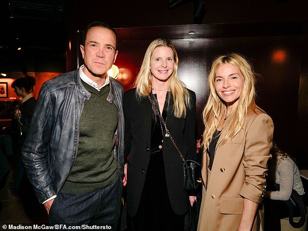 Sienna was also joined by Karen Duffy (center) at the glitzy bash.