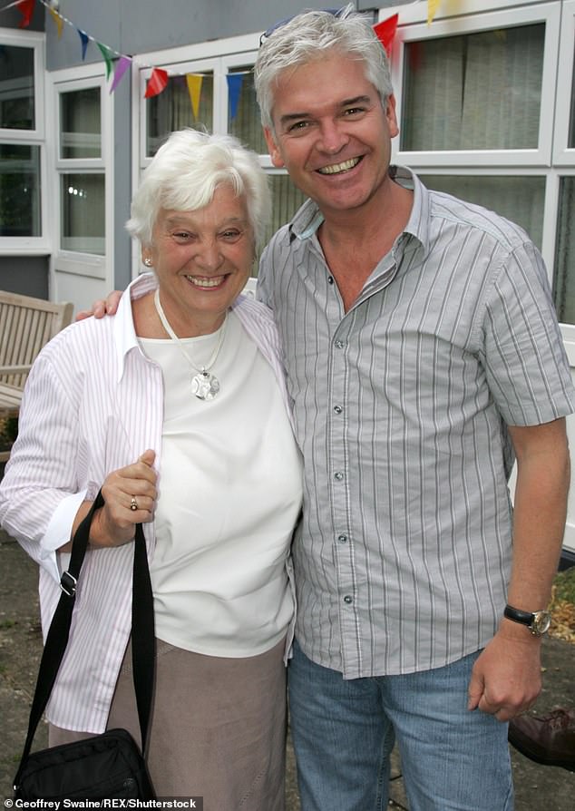 Phillip with his mother Pat at a summer party in Wallingford, Oxfordshire, in 2008.