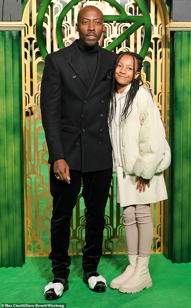 Azuka attended the Wicked premiere in London with the couple's youngest daughter Azura earlier this week, without Alesha in sight.