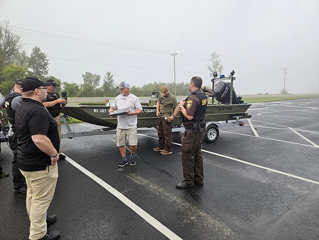 After he failed to return home from his solo fishing trip on August 11, his concerned family alerted police, prompting an extensive search and rescue operation. Pictured: Authorities search for missing married man