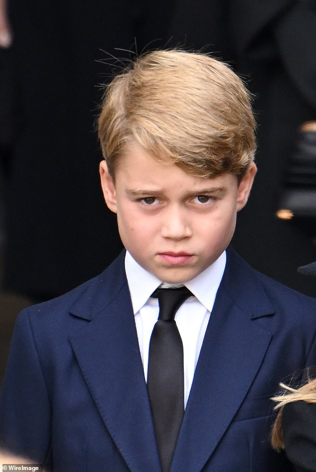 Prince George also inherited the look from his grandmother, Diana. Pictured at Queen Elizabeth II's funeral in 2022