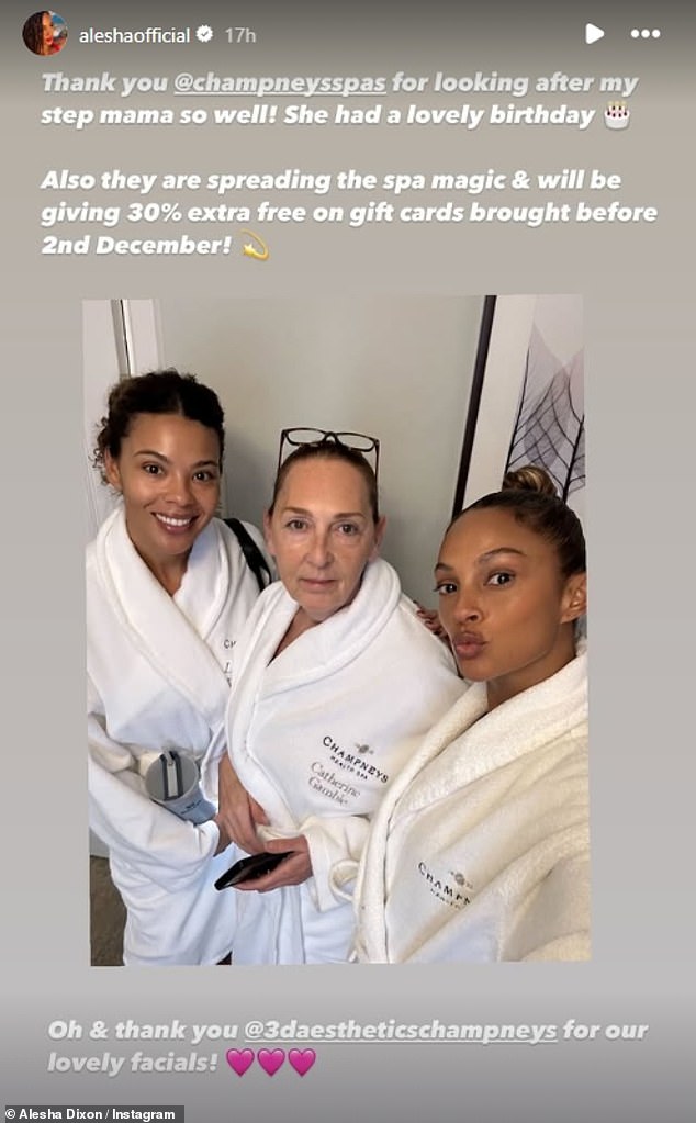 Amid split rumors, Alesha celebrated her stepmom's birthday in style on Tuesday with a relaxing spa day with her sister Leyanne (left).