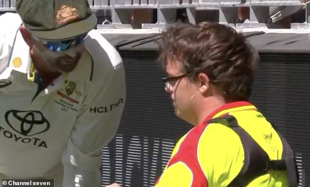 The steward appeared shaken by the incident before getting up and leaving the field.