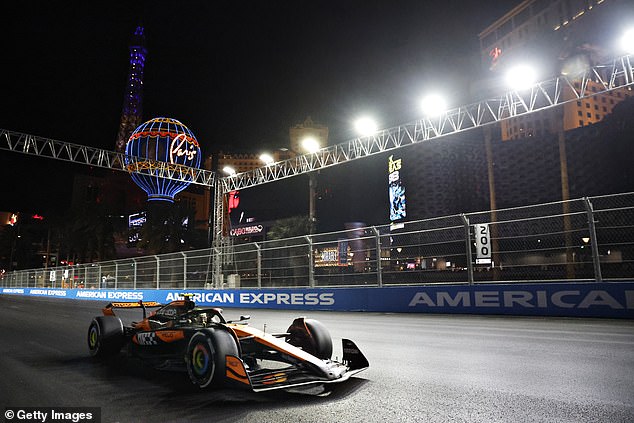 Norris placed sixth at the Las Vegas Strip Circuit, while George Russell won Saturday's race.