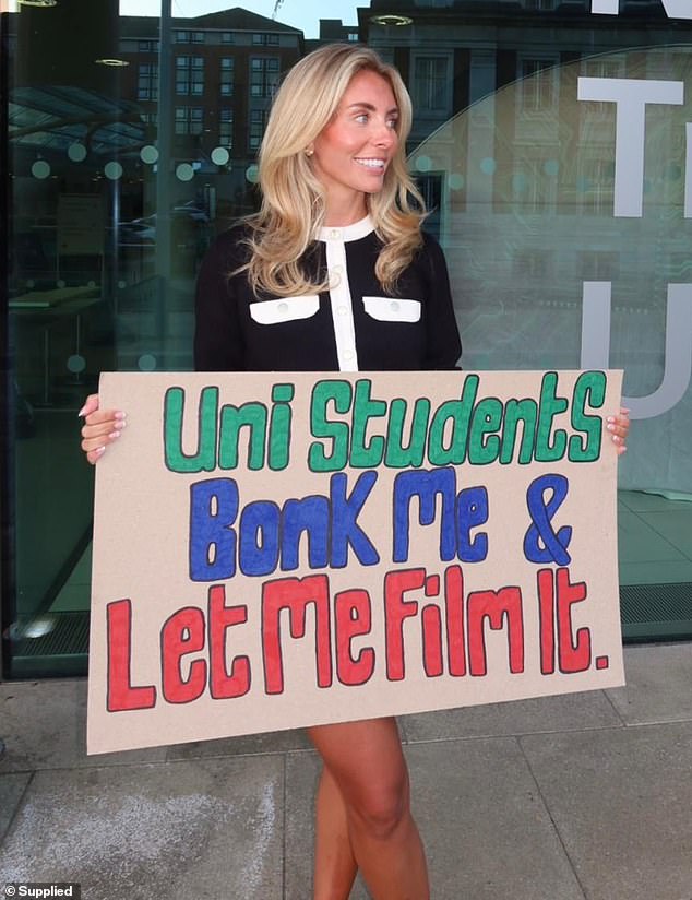 While at Nottingham Trent University, Bonie held signs saying 