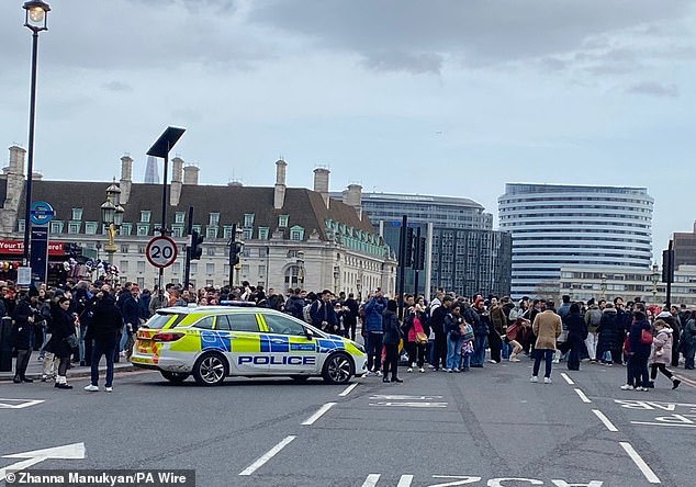 Horrified crowds watched as police investigations continued on the central London motorway.