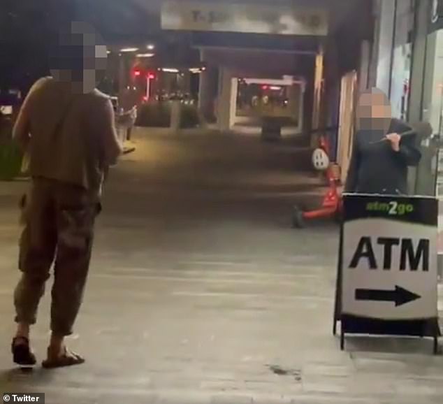 Footage of the heated confrontation showed the shopkeeper brandishing a shovel while shouting obscenities at tourists.