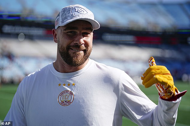 Kelce looked relaxed during the Chiefs' warm-up before the start of Sunday's game.